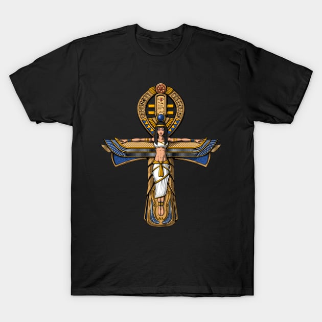 Egyptian Ankh Cross T-Shirt by underheaven